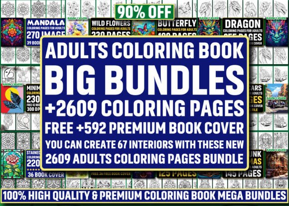 Download 2609 ADULTS COLORING PAGES MEGA BUNDLE - Adult Collection