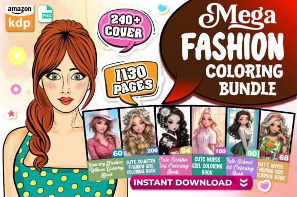 Download Adult Fashion Coloring Pages Mega Bundle - Adult Collection