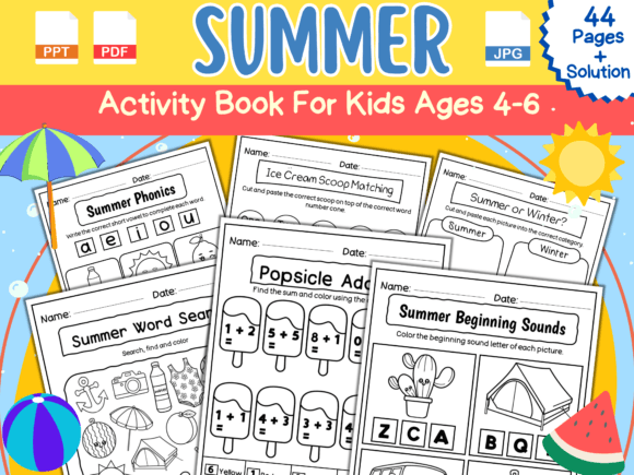 Download Summer Activity Book for Kids Ages 4-6 - Premium Resources