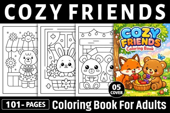 Download Cozy Friends Coloring Pages for Adults - Adult Collection