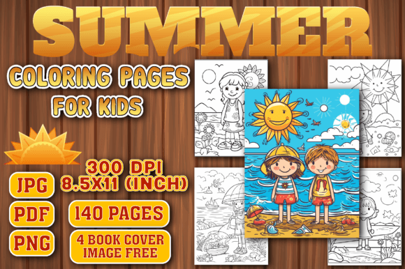 Download Summer Coloring Pages Kids (Book Cover) - Summer coloring page Collection