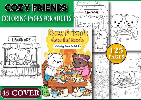 Download Cozy Friends Coloring Pages for Adults - Adult Collection