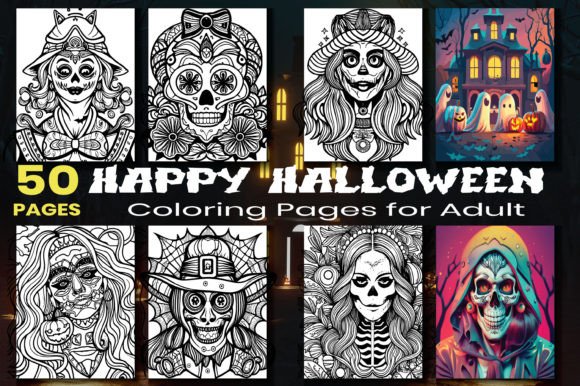Download Happy Halloween Coloring Pages ForAdults - Adult Collection