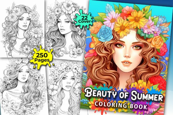 Download 250 Beauty of Summer Coloring Pages Kdp - Summer coloring page Collection