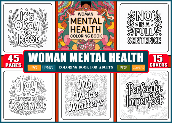 Download Adult- Woman Mental Health Coloring Book - Adult Collection