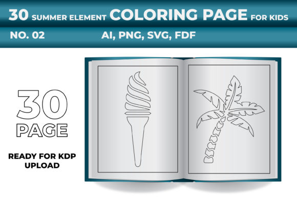 Download Kdp Summer Coloring Page Svg Set for Kid - Summer coloring page Collection