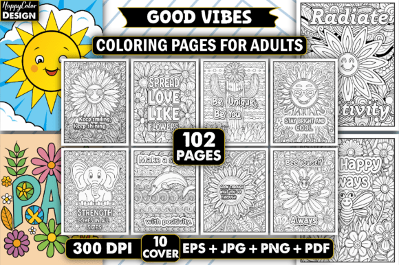 Download Good Vibes Coloring Book for Adults - Premium Resources