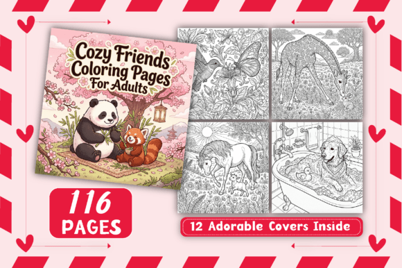 Download Cozy Friends Coloring Pages for Adults - Adult Collection