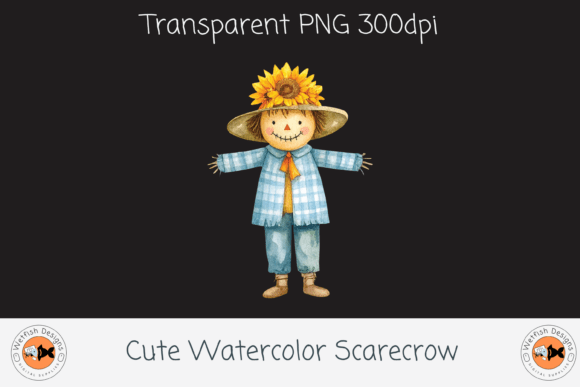 Download Cute Watercolor Scarecrow - Premium Bundle