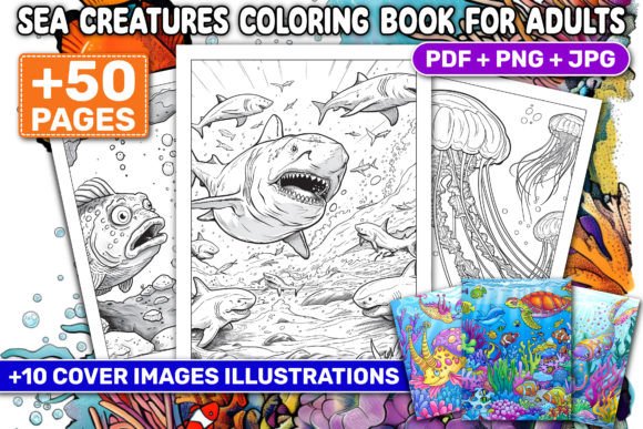 Download SEA CREATURES COLORING BOOK for ADULTS - Adult Collection