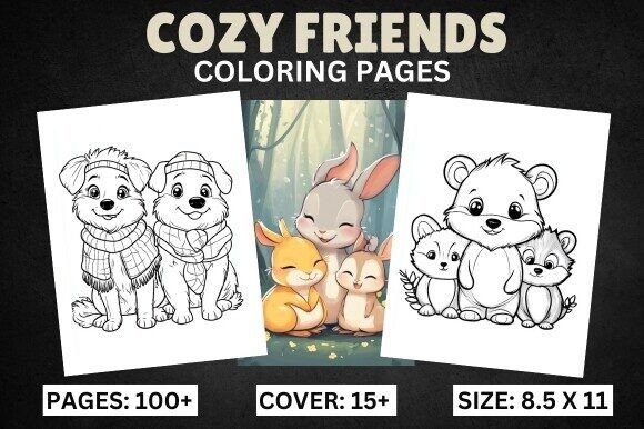 Download Cozy Friends Coloring Book for Adults - Adult Collection