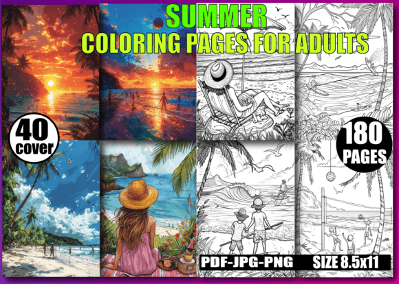 Download Summer Coloring Book for Adults V-4 - Adult Collection
