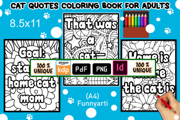 Download Cat Quotes Coloring Book for Adults - Adult Collection