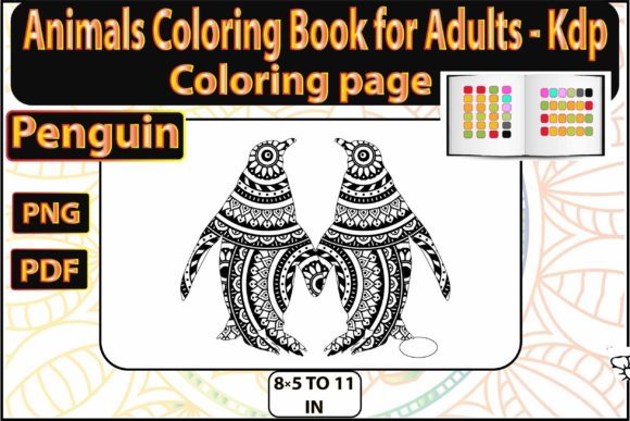Download Penguin Couple Coloring Page for Adults - Adult Collection