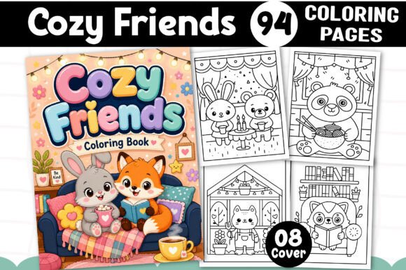 Download Cozy Friends Coloring Pages for Adults - Adult Collection
