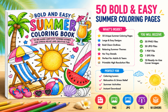 Download Bold &amp; Easy Summer Coloring Pages - Summer coloring page Collection