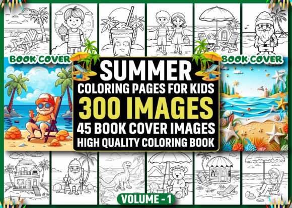 Download 300 Summer Coloring Pages for Kids - KDP - Summer coloring page Collection