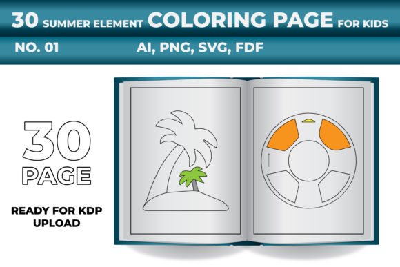 Download Kdp Summer Coloring Page Svg Set for Kid - Summer coloring page Collection