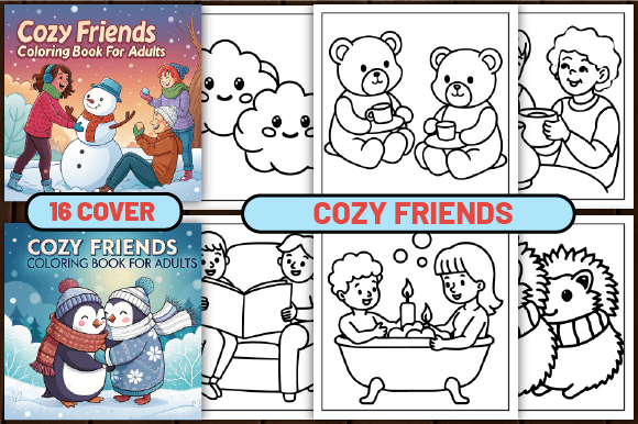 Download 64 Cozy Friends Coloring Pages for Adult - Adult Collection