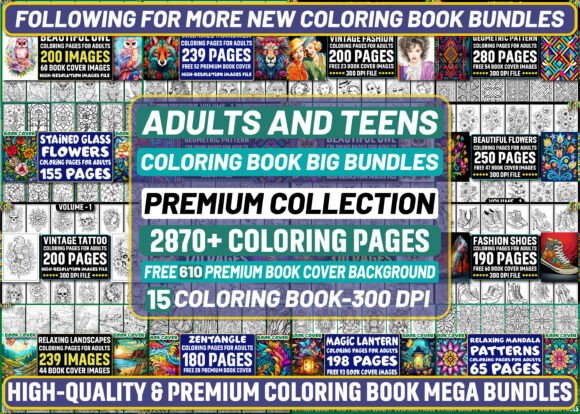Download Adults-Teens Coloring Book Big Bundles - Adult Collection