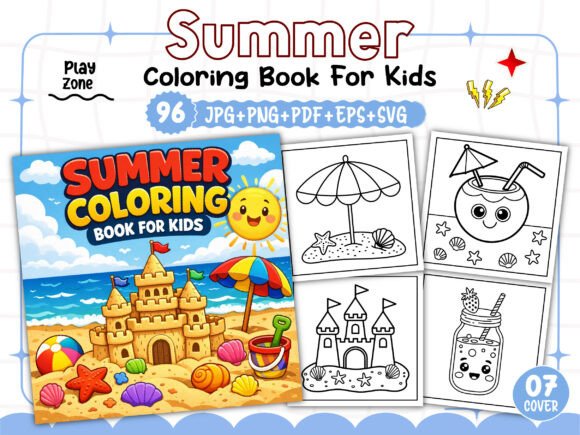 Download KDP - SUMMER COLORING PAGES for KIDS - Summer coloring page Collection