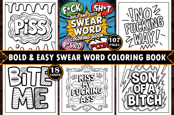 Download ADULT Bold and Easy Swear Word Coloring Pages - Adult Collection