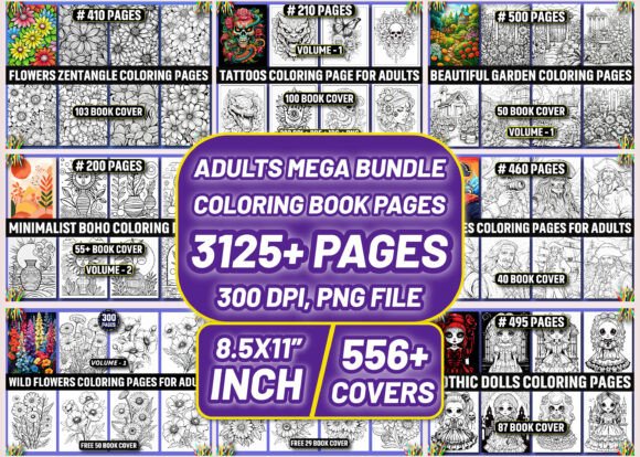 Download 3125 Adults Mega Coloring Pages Bundle - Adult Collection