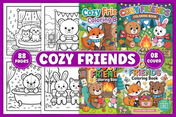Download Cozy Friends Coloring Pages for Adults - Adult Collection