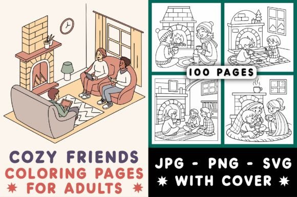 Download Cozy Friends Coloring Pages for Adults - Adult Collection