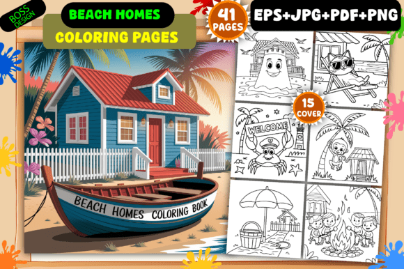 Download Beach Homes Coloring Pages for Adults - Adult Collection