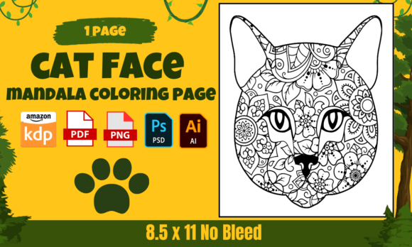 Download Cat Face Mandala Coloring Page Adults - Adult Collection