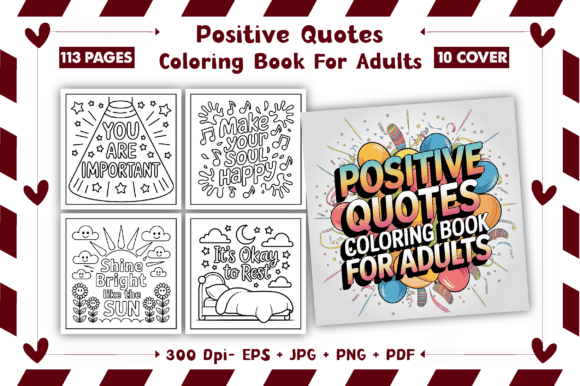 Download Positive Quotes Coloring Book for Adults - Adult Collection