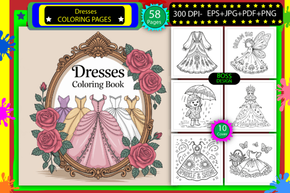 Download Dresses Coloring Pages for Adults - Adult Collection