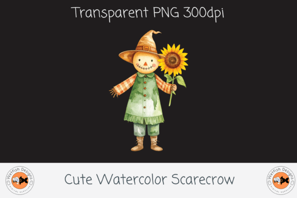 Download Cute Watercolor Scarecrow - Premium Resources