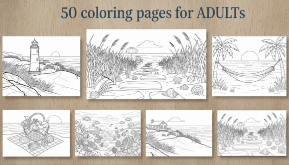 Download 50 Beach Coloring Pages for Adults PDF - Adult Collection